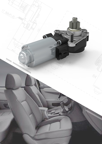 非标定制型带涡轮蜗杆齿轮箱的汽车电动座椅升降调节电机12V19 N.m直流减速电机
